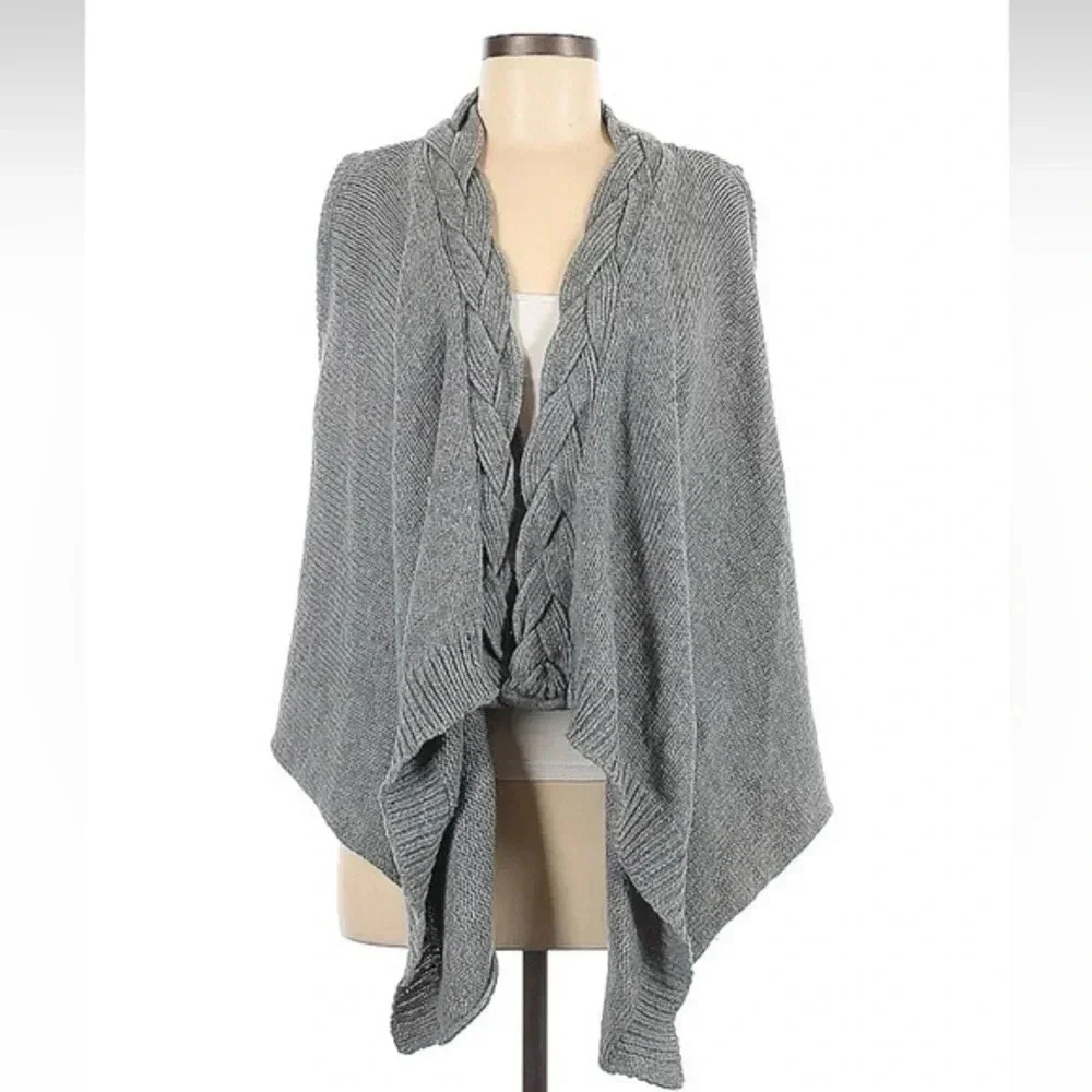 Flying Tomato Bohemian Braided Open Front Waterfall Cardigan Sweater Size M